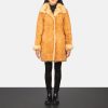 Women TheJacketMaker | Erica Shearling Beige Leather Coat