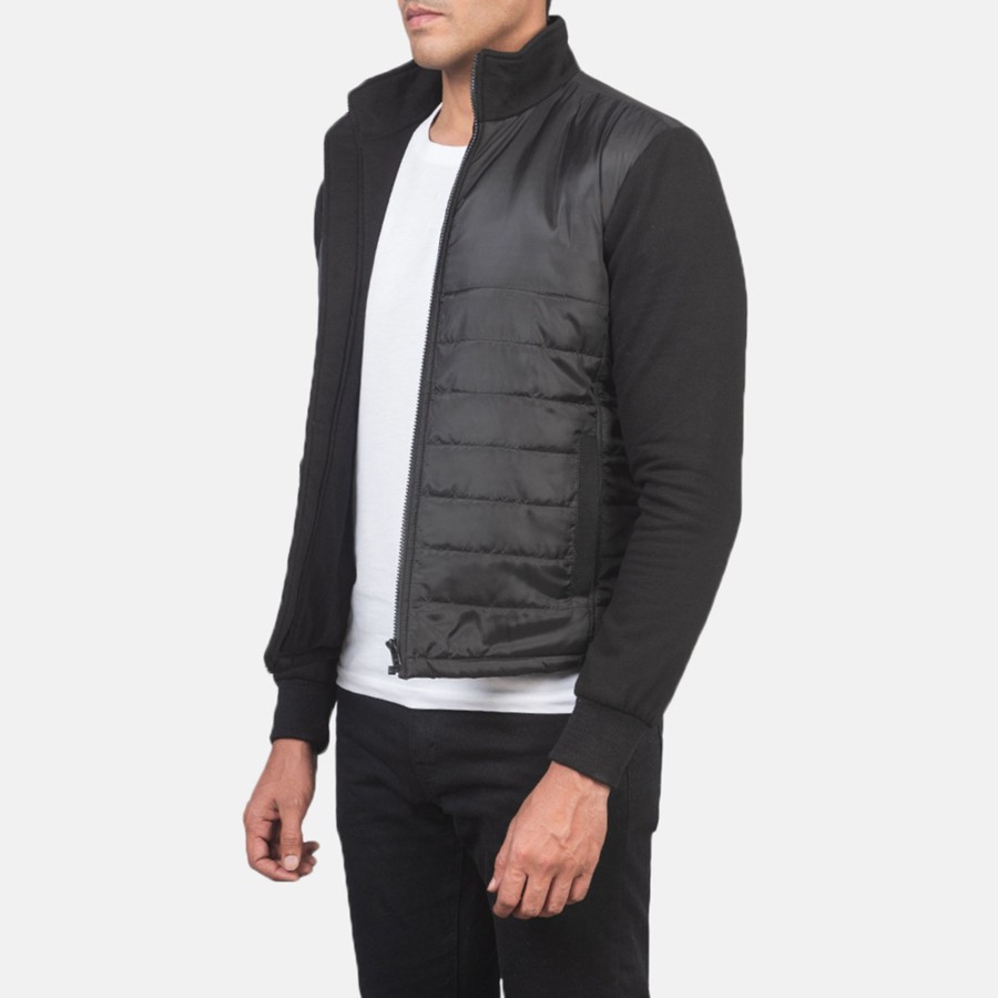 Men TheJacketMaker | Nashville Quilted Black Windbreaker Jacket