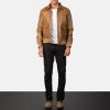 Men TheJacketMaker | Coffmen Olive Brown A2 Leather Bomber Jacket