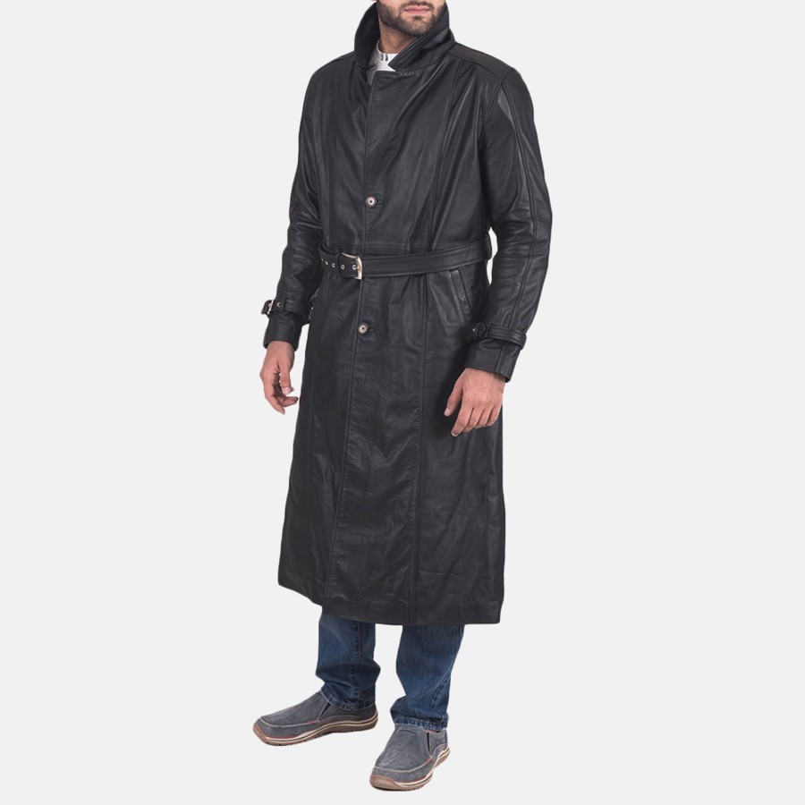 Men TheJacketMaker | Daniel Black Leather Trench Coat