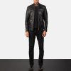 Men TheJacketMaker | Mack Black Leather Biker Jacket