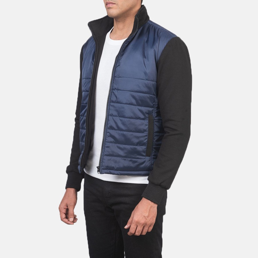 Men TheJacketMaker | Nashville Quilted Blue Windbreaker Jacket