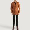 Men TheJacketMaker | Ray Cutler Tan Brown Leather Blazer