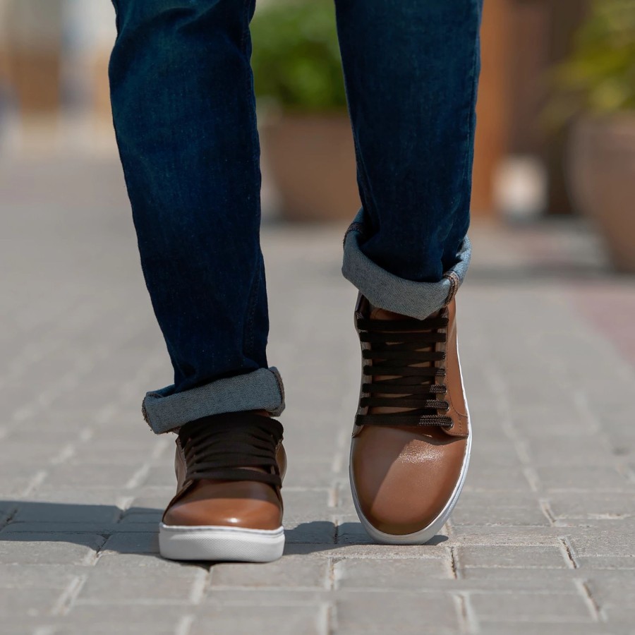 Men TheJacketMaker Leather Sneakers | Murphy Low Top Tan Leather Sneakers