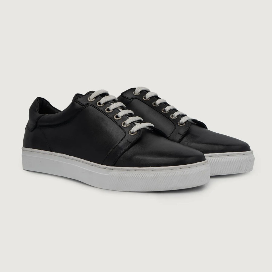 Men TheJacketMaker Leather Sneakers | Carter Runn Black Leather Sneakers