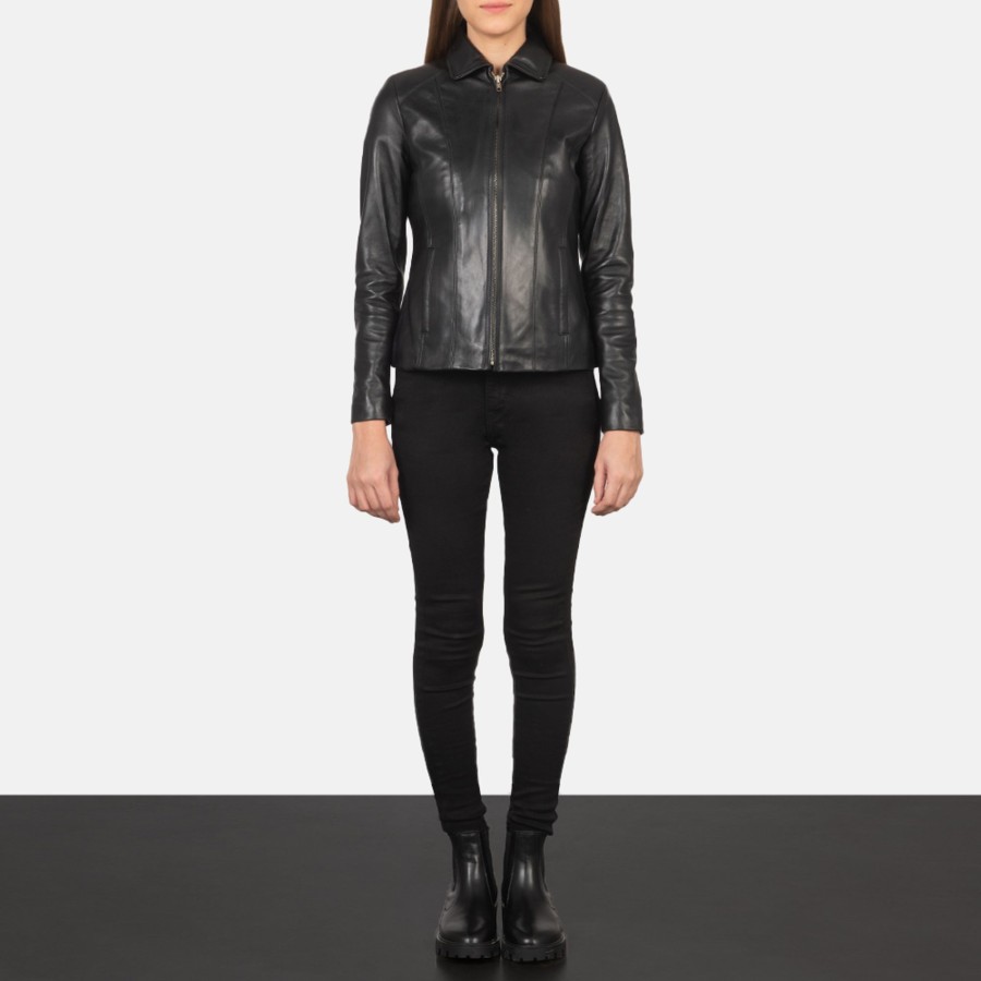 Women TheJacketMaker | Colette Black Leather Jacket