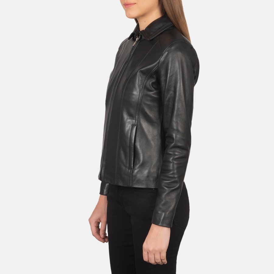 Women TheJacketMaker | Colette Black Leather Jacket