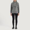 Women TheJacketMaker | Zest Grey Hooded Suede Pullover Jacket