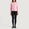 Women TheJacketMaker | Elixir Pink Collarless Leather Jacket