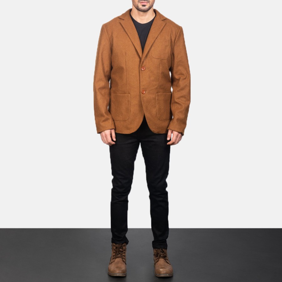 Men TheJacketMaker | Borges Khaki Wool Blazer