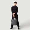 Men TheJacketMaker Travel Bags | The Poet Grey Leather Tote Bag