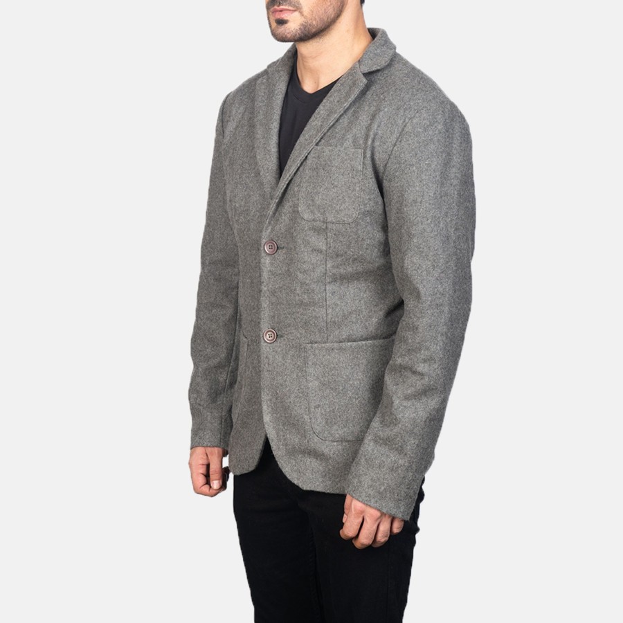 Men TheJacketMaker | Borges Grey Wool Blazer