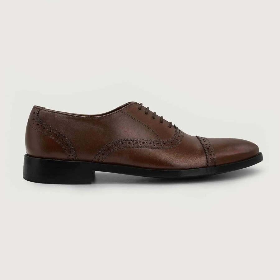 Men TheJacketMaker Dress Shoes | Greyson Brogues Oxford Brown Leather Shoes