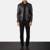 Men TheJacketMaker | Darren Black Leather Biker Jacket