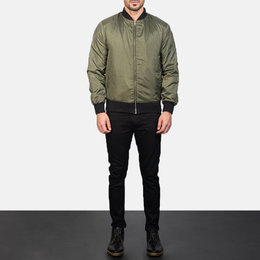 Men TheJacketMaker | Zack Green Bomber Jacket