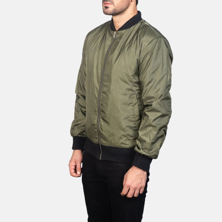 Men TheJacketMaker | Zack Green Bomber Jacket