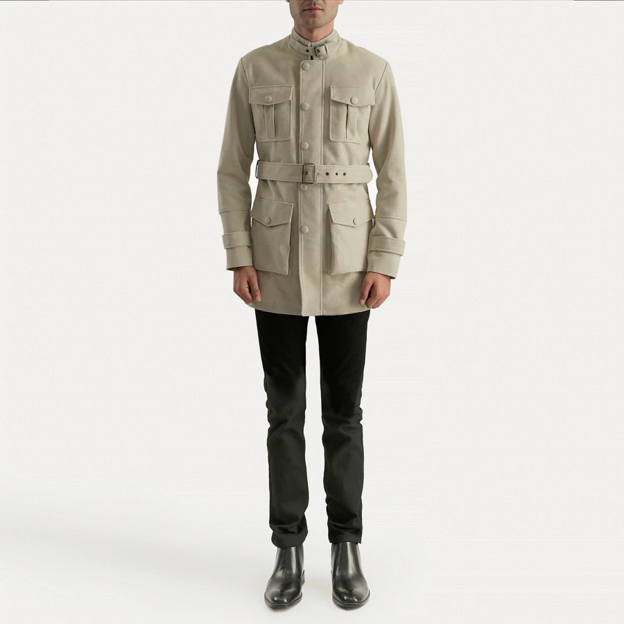 Men TheJacketMaker | Dolf Off-White Suede Jacket