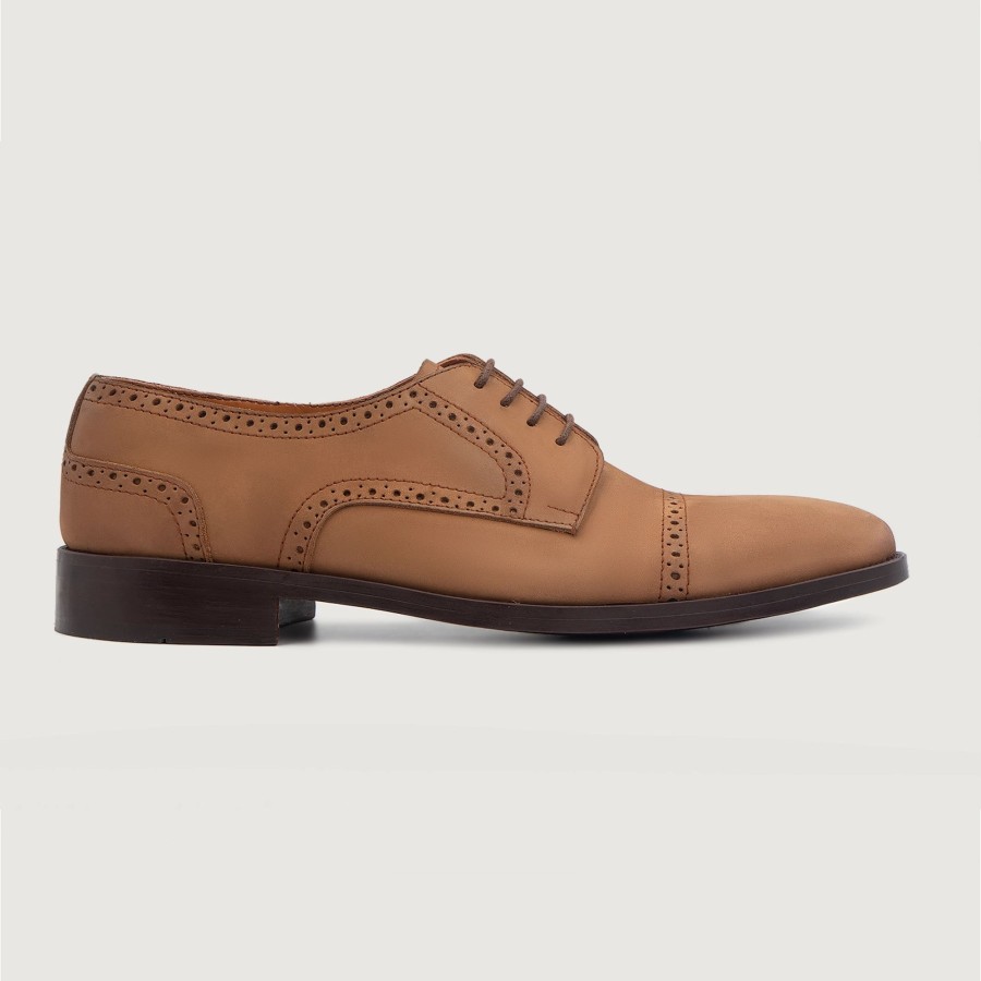 Men TheJacketMaker Dress Shoes | Dirk Brogues Derby Brown Nubuck Leather Shoes