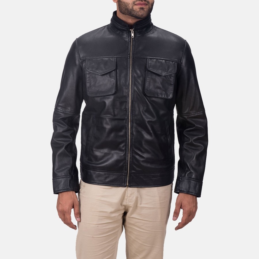 Men TheJacketMaker | Maurice Black Leather Jacket