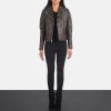 Women TheJacketMaker | Carolyn Quilted Distressed Brown Biker Jacket