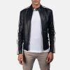 Men TheJacketMaker | Hank Black Leather Biker Jacket