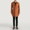 Men TheJacketMaker | Infinity Tan Brown Leather Coat