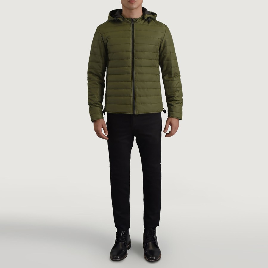 Men TheJacketMaker | Tyler Green Hooded Puffer Jacket