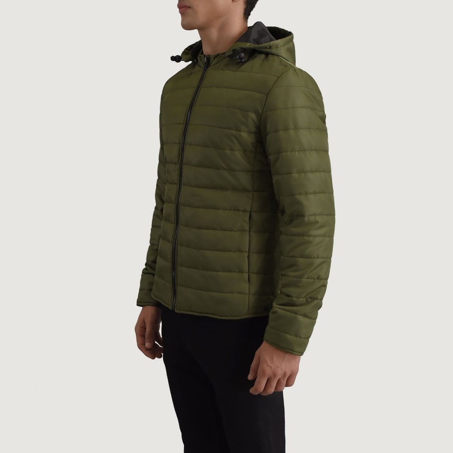 Men TheJacketMaker | Tyler Green Hooded Puffer Jacket