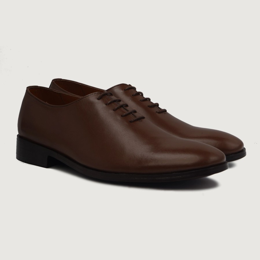 Men TheJacketMaker Dress Shoes | Director Wholecut Brown Leather Shoes