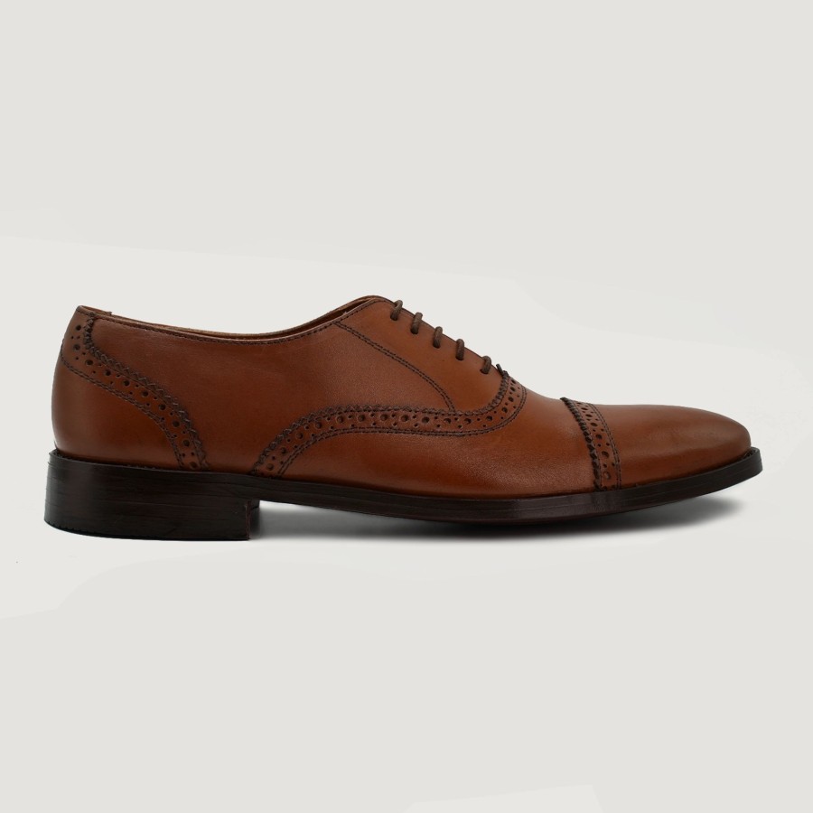 Men TheJacketMaker Dress Shoes | Greyson Brogues Oxford Tan Leather Shoes