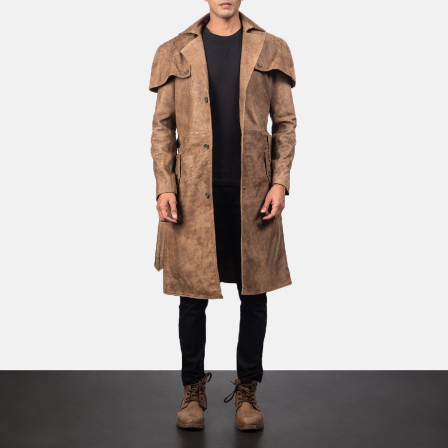 Men TheJacketMaker | Deux Brown Leather Duster