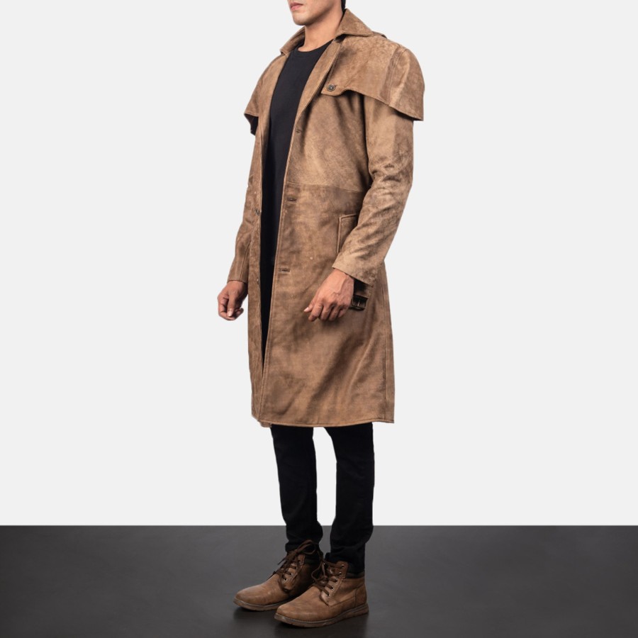 Men TheJacketMaker | Deux Brown Leather Duster