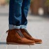 Men TheJacketMaker Leather Boots | Bearman Moc Toe Brown Suede Boots