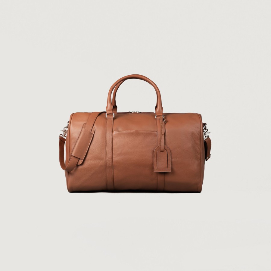 Men TheJacketMaker Travel Bags | The Darrio Brown Leather Duffle Bag