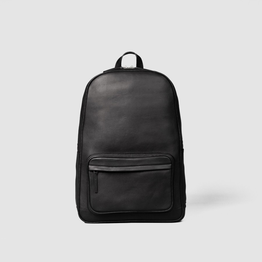 Men TheJacketMaker Travel Bags | The Philos Black Leather Backpack