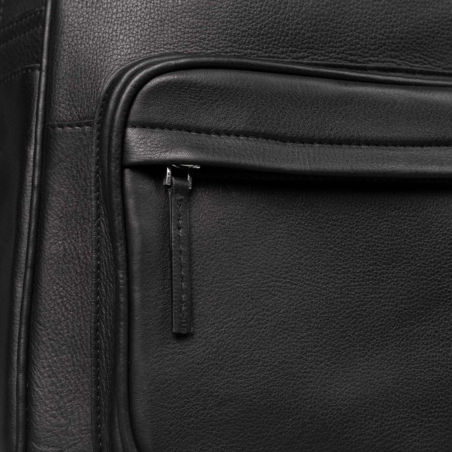 Men TheJacketMaker Travel Bags | The Philos Black Leather Backpack