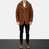 Men TheJacketMaker | Furlong Brown Suede Leather Coat