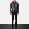 Men TheJacketMaker | Vincent Black Leather Biker Jacket