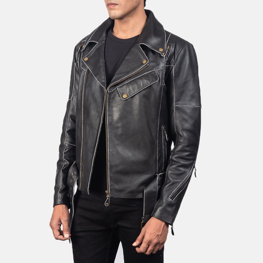 Men TheJacketMaker | Vincent Black Leather Biker Jacket