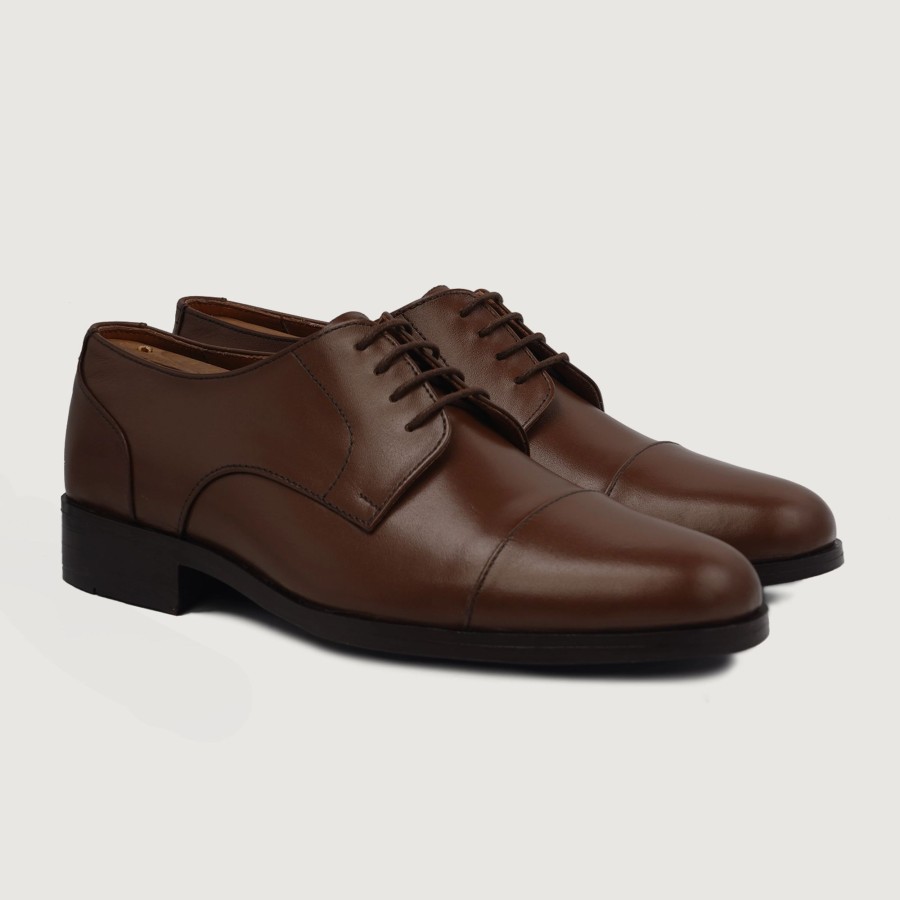 Men TheJacketMaker Dress Shoes | Attorney Derby Brown Leather Shoes