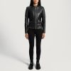 Women TheJacketMaker | Haley Ray Black Leather Biker Jacket