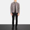 Men TheJacketMaker | Damian Grey Suede Biker Jacket