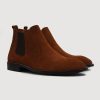 Men TheJacketMaker Leather Boots | Clarkson Chelsea Brown Suede Leather Boots