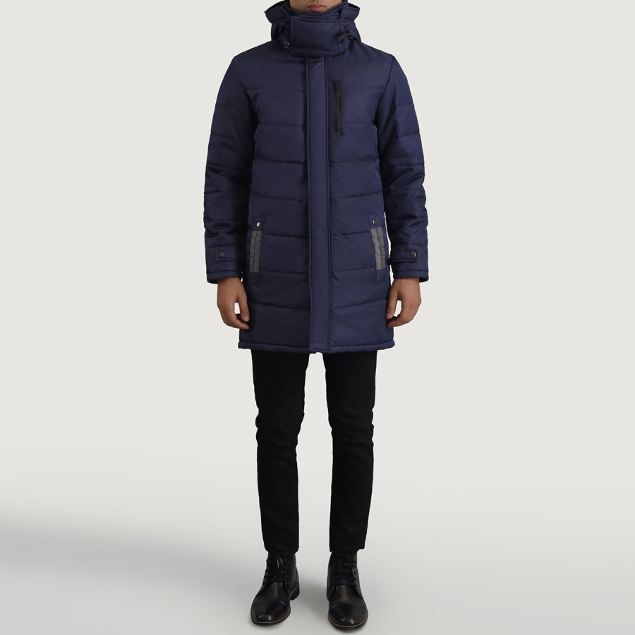 Men TheJacketMaker | Moore Blue Hooded Parka