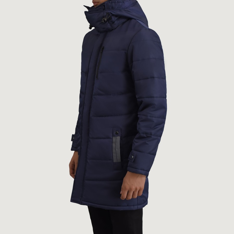 Men TheJacketMaker | Moore Blue Hooded Parka