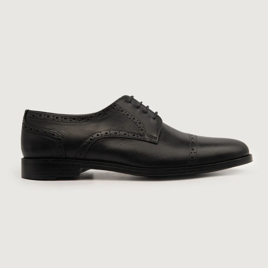 Men TheJacketMaker Dress Shoes | Dirk Brogues Derby Black Leather Shoes