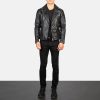 Men TheJacketMaker | Armand Black Leather Biker Jacket