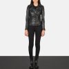 Women TheJacketMaker | Flashback Black Leather Biker Jacket