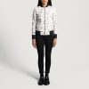 Women TheJacketMaker | Donna Blake White Leather Bomber Jacket