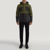 Men TheJacketMaker | Wayne Black & Green Hooded Puffer Jacket